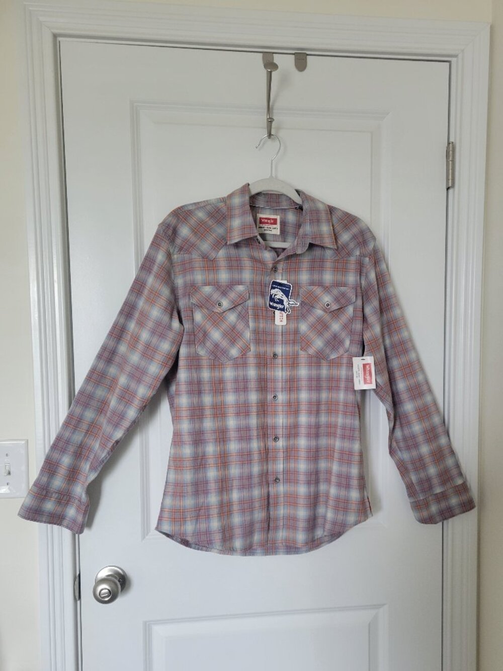 Wrangler Western Button Down LS Shirt Mens Medium